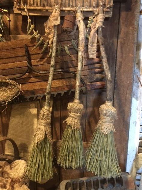 Primitive Broom Peg Hanger Make Do Handmade Early Style Fireplace