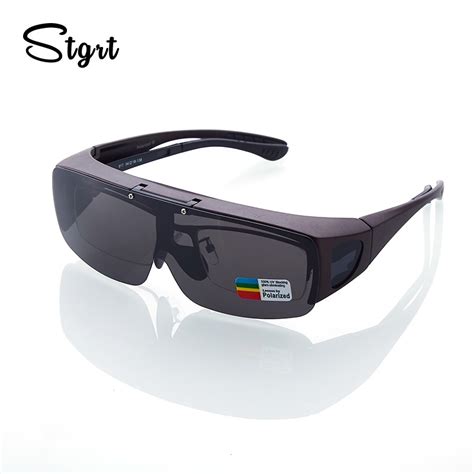 Stgrt Men Fit Over Sunglasses Polarized Plastic Frame With Lens Folding Wear On Regular