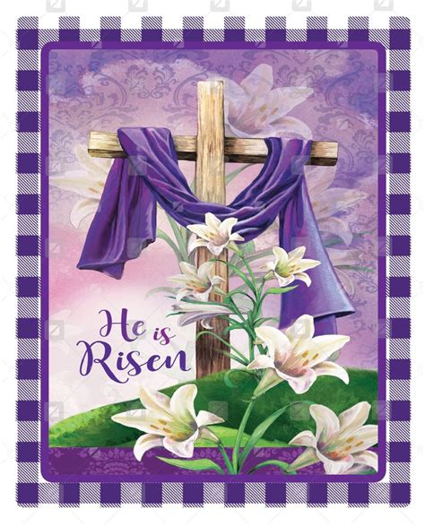 He Is Risen Easter Lily Cross Sign Wreath Enhancement Etsy
