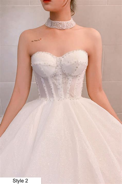 Off The Shoulder Corset Top White Sparkle Ballgown Wedding Dress With Glitter Tulle And Matching