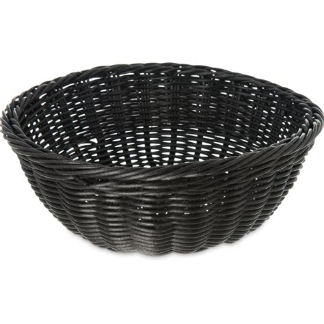 655303 Woven Baskets Round Basket 9 Black Carlisle Foodservice