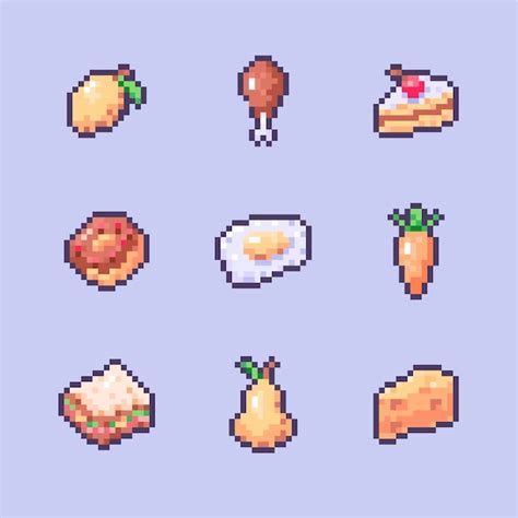 Free Vector Flat Design Pixel Art Food Illustration