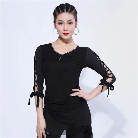H2645 Latin Dance Wear Tops Women Adult Practice Clothing Female Spring New Style Square Dance
