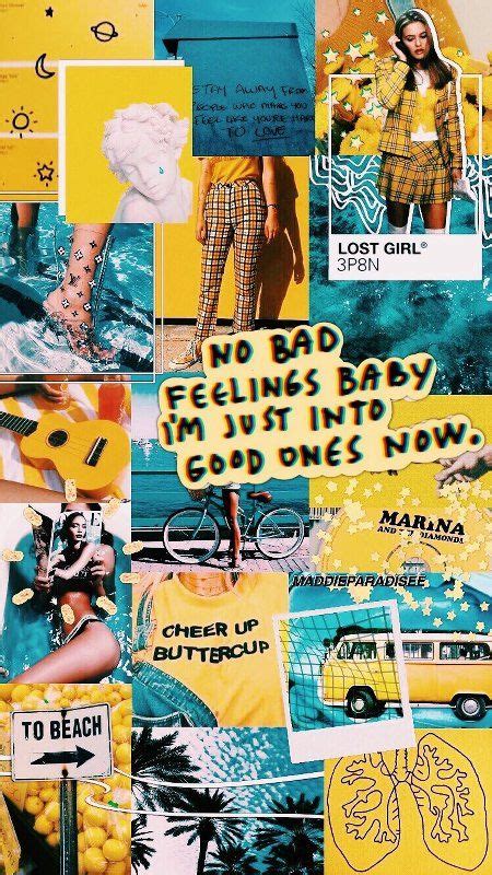 Aesthetic Wallpaper Yellow Collage Vsco Pictures Quotes
