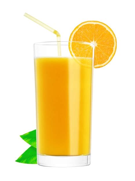 Premium Photo Glass Of Fresh Orange Juice With Straw And Orange Slice