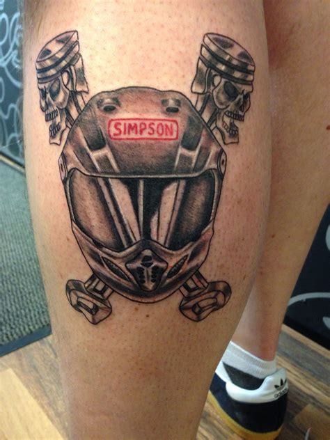 Motocross Helmet And Skull Pistons Tattoos Pinterest Motocross