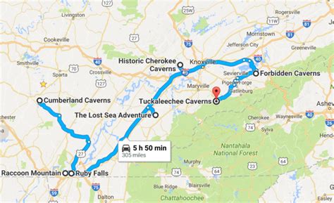 This Map Shows The Shortest Route To 7 Of Tennessees Most Incredible Caves