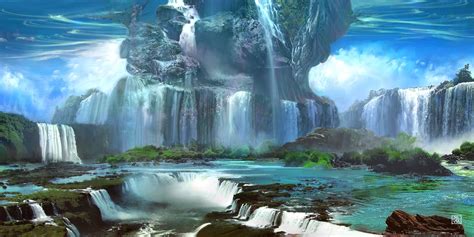 Silvia Pasqualetto Waterfalls Fantasy Landscape Waterfall Art
