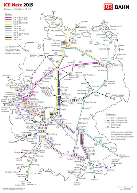 Railway Map On High Speed Trains In Germany Ice Netz Deutschland 2015