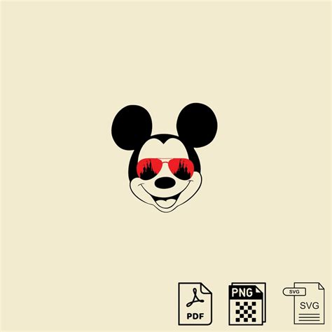 Mickey Mouse Castle Sunglass SVG PNG PDF Etsy