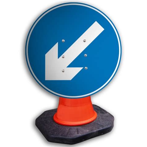 Directional Arrow Left Cone Sign 600mm Manchester Safety Services