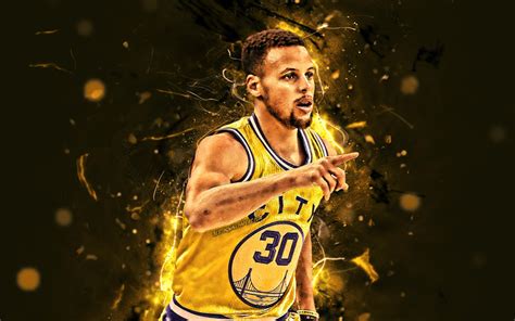 Download Wallpapers Steph Curry Yellow Uniform Golden State Warriors