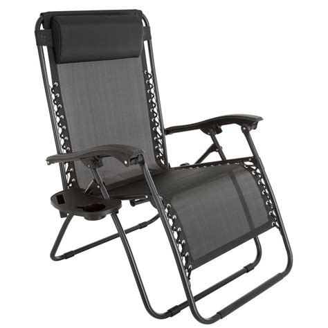 Zero gravity chairs work so that the feet are positioned higher than the heart from the ground. Pure Garden Oversized Zero Gravity Patio Lawn Chair in ...
