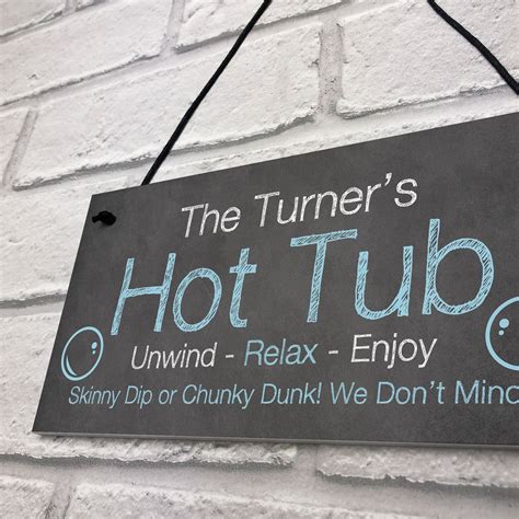 Funny Hot Tub Personalised Plaque Novelty Garden Accessories Hot Tub Signs Ebay