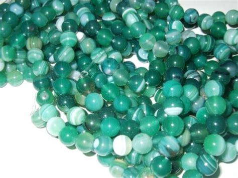 Wire Drilled Hard Stones Agate Green Ball 8mm 48 52pcs Approx Ebay