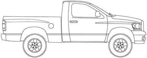 Cars & vehicles coloring to print. 2007 Dodge Ram Short Box Pickup Truck blueprints free ...