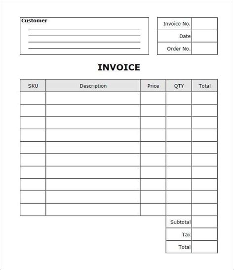 mechanic invoice template printable word excel invoice