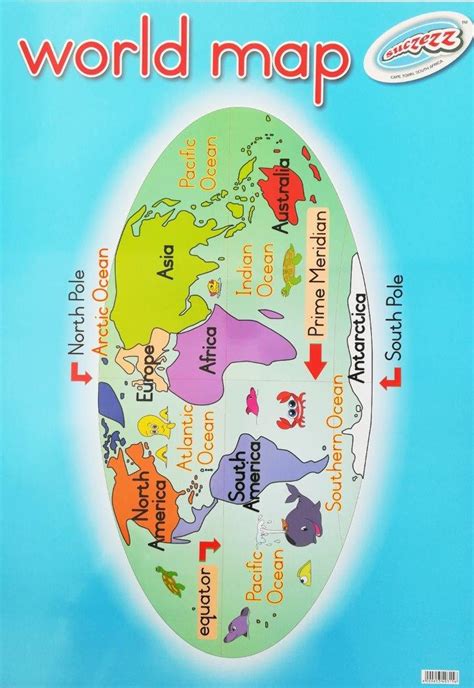 World Map Laminated Poster For The Classroom Educational Toys Online