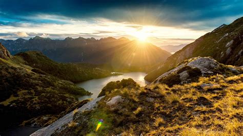 Fiordland Mountain Sunrise New Zealand Wqhd 1440p Wallpaper Pixelz