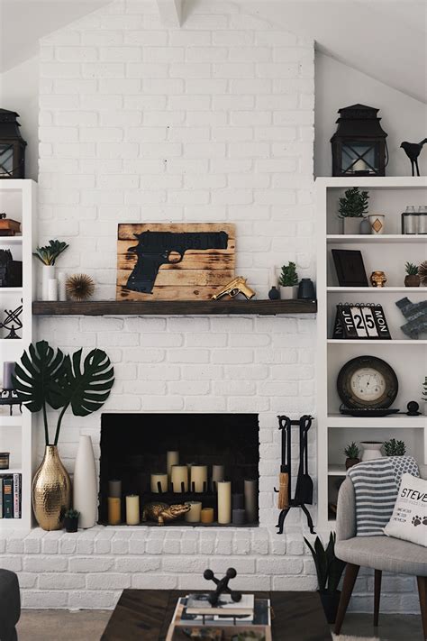 How To Easily And Affordably Paint A Brick Fireplace White Dressed To Kill
