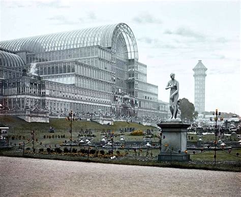 Colourised Photo Of The The Crystal Palace Built For The Great