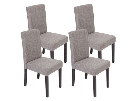 Lot de 4 chaises de salle à manger en tissu gris pieds foncés cds04128