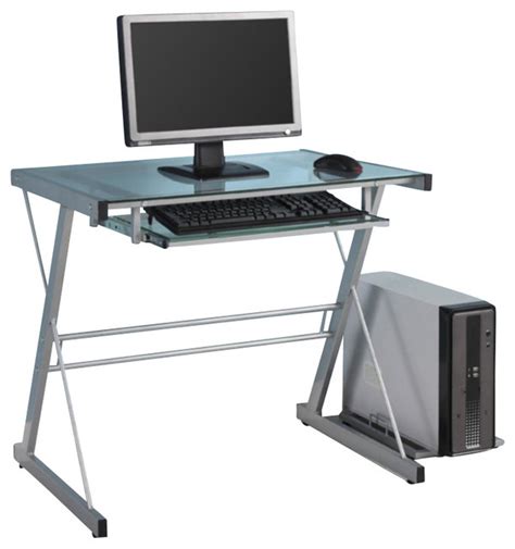 Maybe you would like to learn more about one of these? Walker Edison Solo Small Glass Top Computer Desk in Silver ...