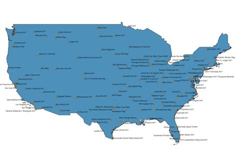Airports In United States Map Map Of Airports In United States