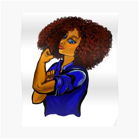 Anime Afro Anime Strong Woman With Afro And Blue Eyes Poster By