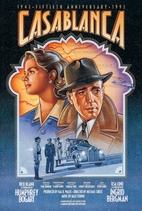 Casablanca Aniversary Movie Poster Prints And Unframed Canvas Etsy