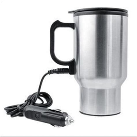 Seyurigaoka Car Electric Heated Travel Mug 12v 450ml Stainless Coffee