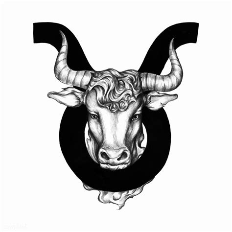 Hand Drawn Horoscope Symbol Of Taurus Illustration Free Image By