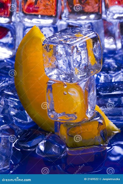 Orange With Ice Cubes Stock Photo Image Of Beauty Ingredients 2169522