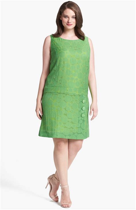 Main Image Tahari Jacquard Drop Waist Shift Dress Plus Size Plus Size Dresses Dress