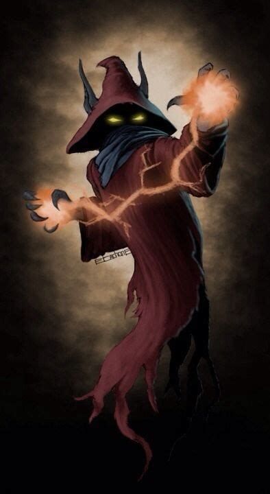 A Wizard With Glowing Eyes And A Red Cape Holding An Orange Ball In His