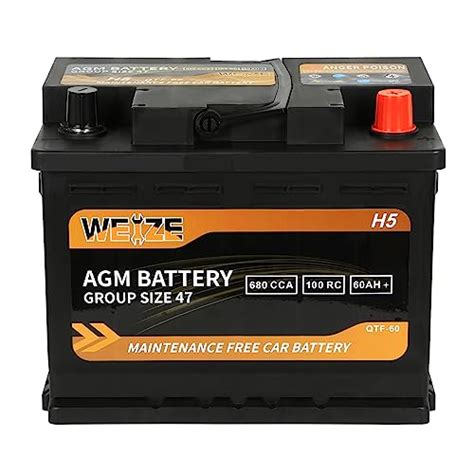 Weize Bci Group 47 Battery 12v 60ah Platinum Agm H5 Automotive