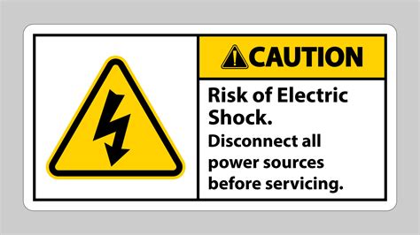 Caution Risk Of Electric Shock Symbol Sign Isolate On White Background