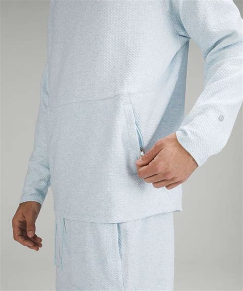 At Ease Hoodie Heathered Powder Bluewhite Luludrops