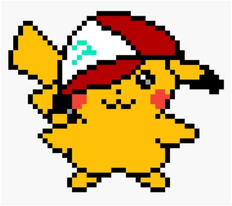 Pikachu With Hat Pixel Art Hd Png Download Kindpng