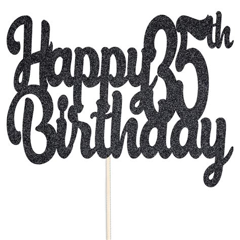 Happy 35th Birthday Glitter Cake Topper Party Celebration Etsy