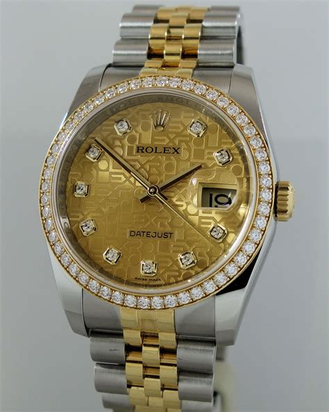 Rolex Datejust 18k And Steel Diamond Dial And Bezel 116243 Au