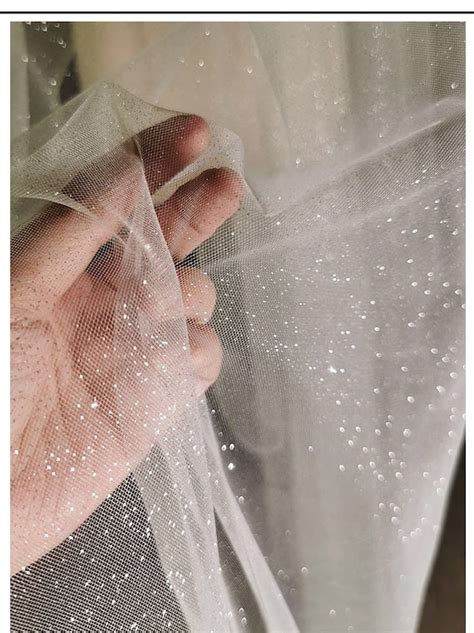 Off White Glitter Tulle Lace Fabric Soft Bridal Veil Tulle For Etsy