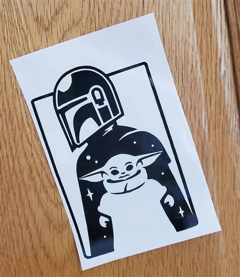 Mandalorian En Baby Yoda Decal Mandalorian En Grogu Decal Etsy