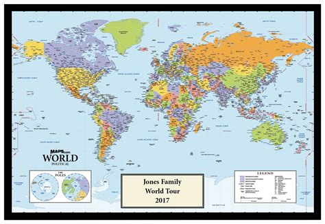 Personalized World Political Wall Map