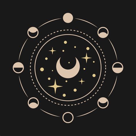 Minimalist Line Art Astrology Design With Moon Phases Moon Phases