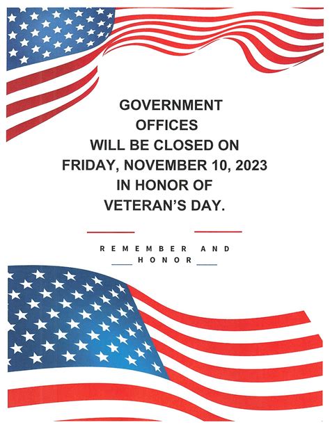 Government Office Closed For Veterans Day Village Of Elk Rapids