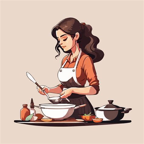 Download Woman Cooking Food Royalty Free Vector Graphic Pixabay
