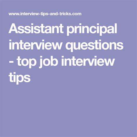 Assistant Principal Interview Questions Top Job