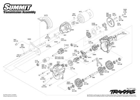 Summit 56076 1 Transmission Assembly Exploded View Traxxas