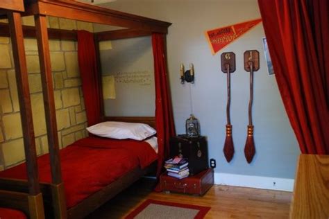 Harry Potter Gryffindor Dorm Room A Shared Bedroom Decorated As The